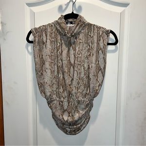 Snake skin print crop top